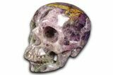 Realistic, Brecciated Banded Purple Fluorite Skull #382154-1